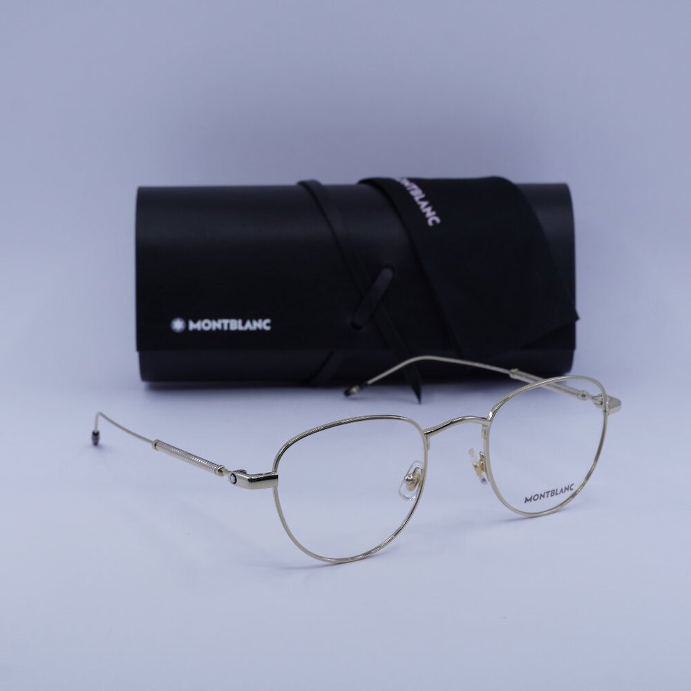 Montblanc MB0111O 002 Aviator Eyeglasses 49mm – Gold